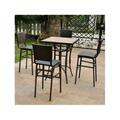 International Caravan Bardelona Resin Wicker & Aluminum Bar Bistro Set, Chocolate - Set of 5 4215-S5-CH